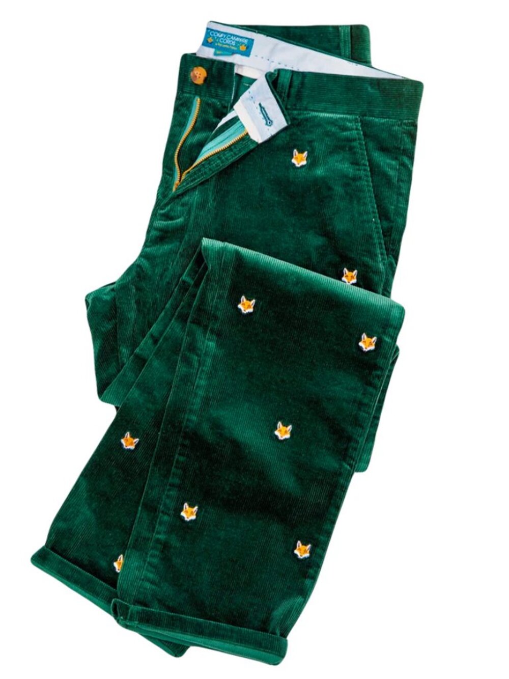 KJP Comfy Campfire Cords Pants Zip Fly Sly Fox Embroidered Brown Men's 30x30 - Picture 3 of 15